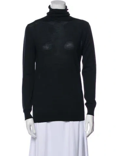 Pre-owned Stella Mccartney Virgin Wool Turtleneck Sweatshirt In Black