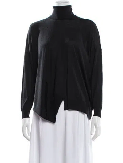 Pre-owned Stella Mccartney Virgin Wool Turtleneck Top In Gray