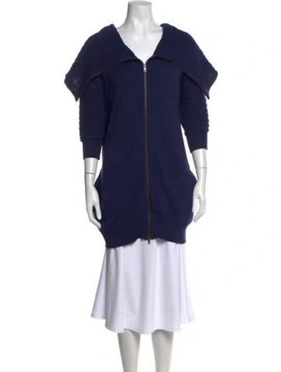 Pre-owned Stella Mccartney Virgin Wool V-neck Sweater In Blue