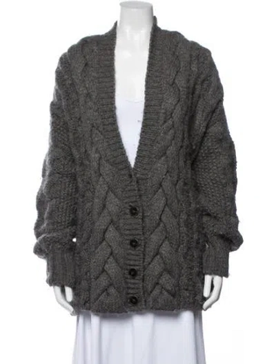 Pre-owned Stella Mccartney Virgin Wool V-neck Sweater In Grey