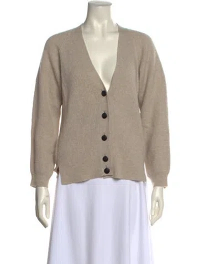 Pre-owned Stella Mccartney Virgin Wool V-neck Sweater In Neutral