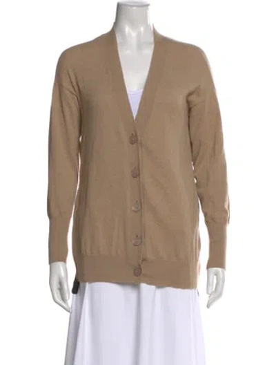 Pre-owned Stella Mccartney Virgin Wool V-neck Sweater In Neutral