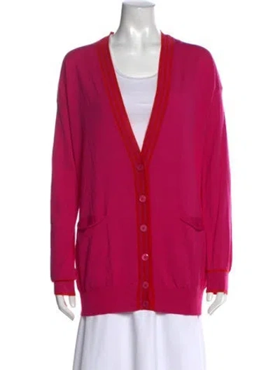 Pre-owned Stella Mccartney Virgin Wool V-neck Sweater In Pink