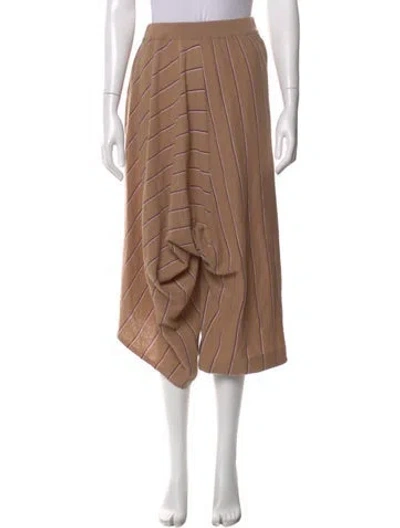 Pre-owned Stella Mccartney Virgin Wool Wide Leg Pants In Brown