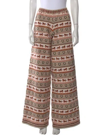 Pre-owned Stella Mccartney Virgin Wool Wide Leg Pants In Neutral