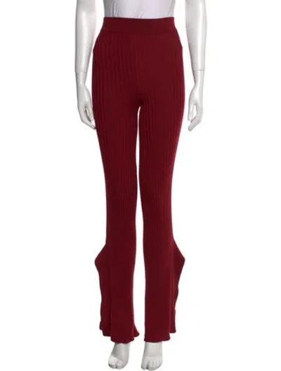 Pre-owned Stella Mccartney Virgin Wool Wide Leg Pants In Red