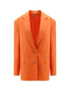 Stella Mccartney Single-breasted Tailored Blazer In Orange