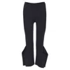Stella Mccartney Viscose Blend Panel Hem Stretch Cropped Pants In Black