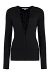 Stella Mccartney Lace-up Knitwear Sweater Ribbed Texture