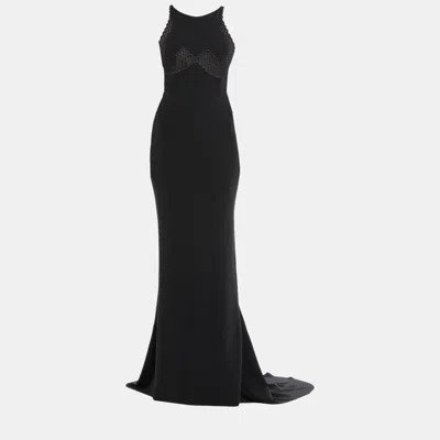 Pre-owned Stella Mccartney Viscose Maxi Gown 44 In Black