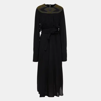 Pre-owned Stella Mccartney Viscose Midi Dress 38 In Black