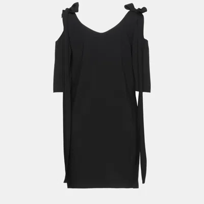 Pre-owned Stella Mccartney Viscose Mini Dress 36 In Black