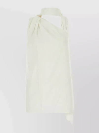 STELLA MCCARTNEY VISCOSE ONE-SHOULDER TOP WITH SCARF COLLAR
