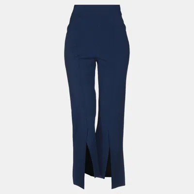 Pre-owned Stella Mccartney Viscose Pants 42 In Navy Blue