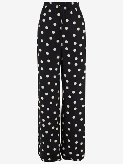 Stella Mccartney Polka-dot High-rise Wide-leg Pants In Black
