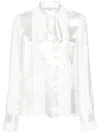 Stella Mccartney Pussy-bow Straight Hem Shirt In White