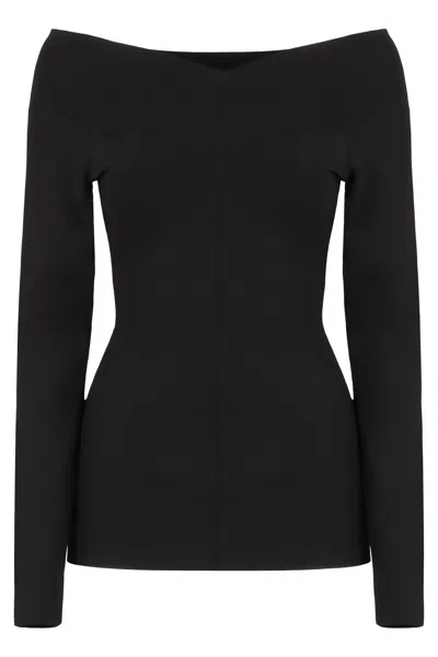 Stella Mccartney Stretch Viscose Top Long Sleeve Neckline In Multi