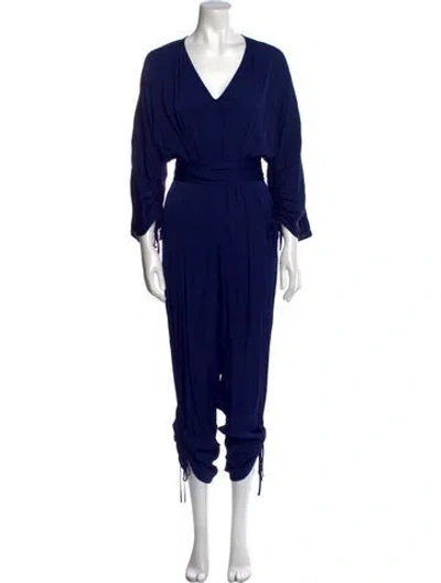 Pre-owned Stella Mccartney V-neck Jumpsuit In Blue