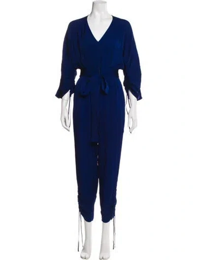 Pre-owned Stella Mccartney V-neck Jumpsuit In Blue