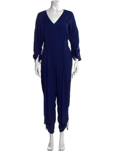 Pre-owned Stella Mccartney V-neck Jumpsuit In Blue