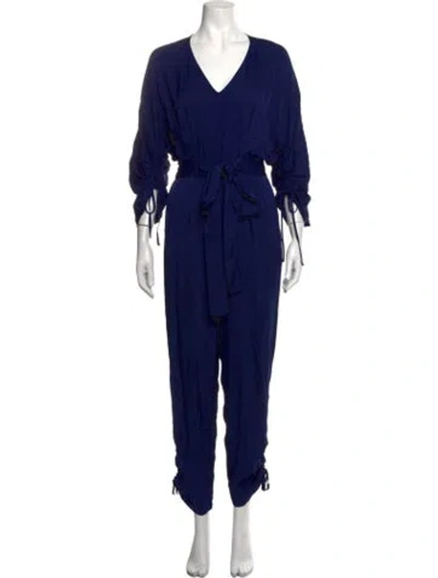 Pre-owned Stella Mccartney V-neck Jumpsuit In Blue
