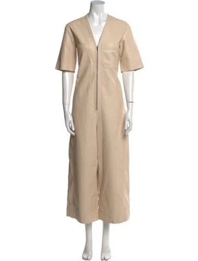 Pre-owned Stella Mccartney V-neck Jumpsuit In Neutral