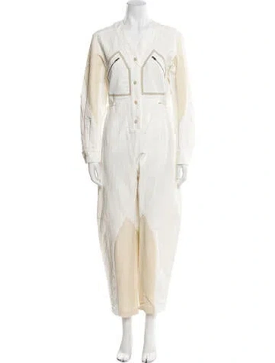 Pre-owned Stella Mccartney V-neck Jumpsuit In Neutral