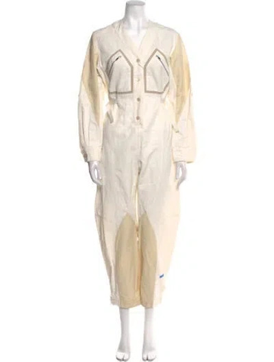 Pre-owned Stella Mccartney V-neck Jumpsuit In Neutral