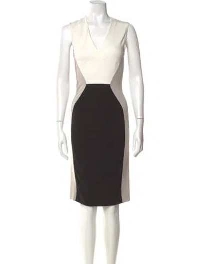 Pre-owned Stella Mccartney V-neck Knee-length Dress In Black