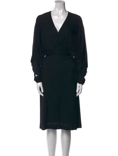 Pre-owned Stella Mccartney V-neck Knee-length Dress In Black