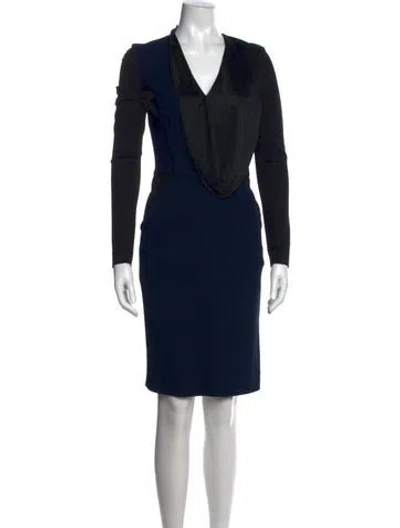 Pre-owned Stella Mccartney V-neck Knee-length Dress In Black