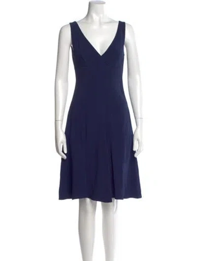 Pre-owned Stella Mccartney V-neck Knee-length Dress In Blue