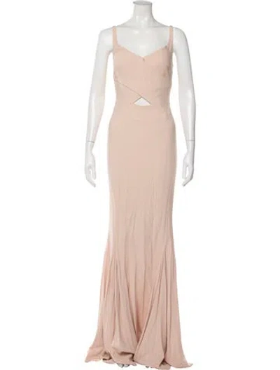 Pre-owned Stella Mccartney V-neck Long Dress In Pink