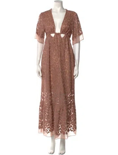 Pre-owned Stella Mccartney V-neck Long Dress W/ Tags In Neutral