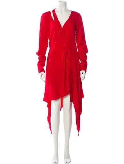 Pre-owned Stella Mccartney V-neck Long Dress W/ Tags In Red