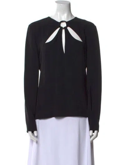 Pre-owned Stella Mccartney V-neck Long Sleeve Blouse In Black