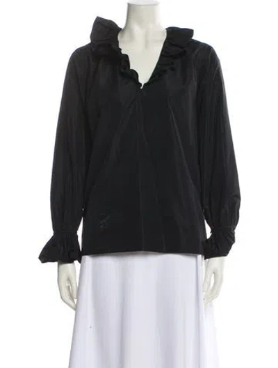 Pre-owned Stella Mccartney V-neck Long Sleeve Sweatshirt In Black