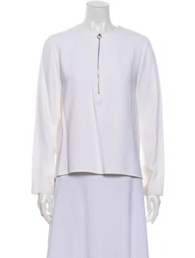 Pre-owned Stella Mccartney V-neck Long Sleeve Top In White