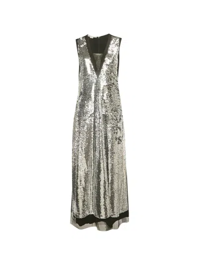 Pre-owned Stella Mccartney V-neck Maxi Dress In Black