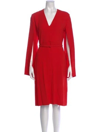 Pre-owned Stella Mccartney V-neck Midi Length Dress In Orange