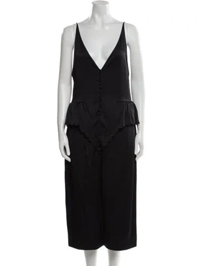 Pre-owned Stella Mccartney V-neck Midi Length Dress W/ Tags In Black