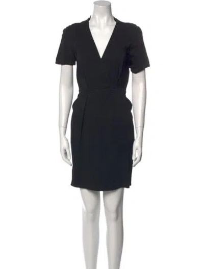 Pre-owned Stella Mccartney V-neck Mini Dress In Black