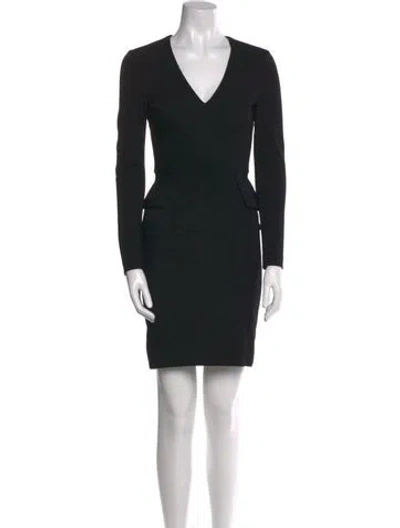 Pre-owned Stella Mccartney V-neck Mini Dress In Black