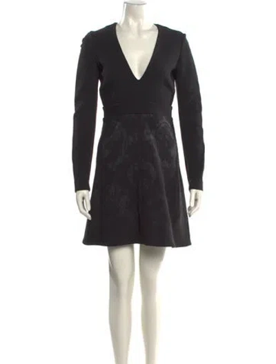 Pre-owned Stella Mccartney V-neck Mini Dress In Black
