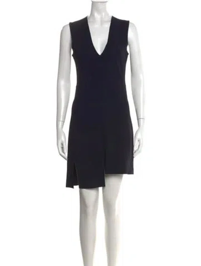 Pre-owned Stella Mccartney V-neck Mini Dress In Black