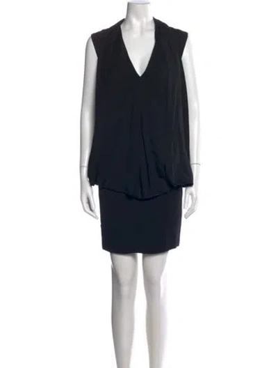 Pre-owned Stella Mccartney V-neck Mini Dress In Black