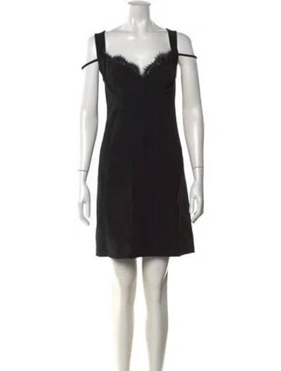 Pre-owned Stella Mccartney V-neck Mini Dress In Black