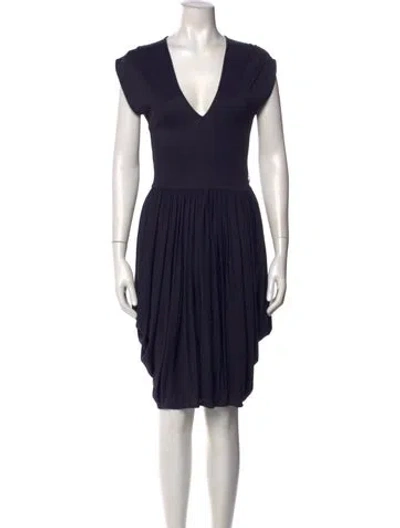 Pre-owned Stella Mccartney V-neck Mini Dress In Blue