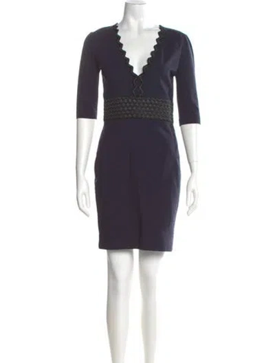Pre-owned Stella Mccartney V-neck Mini Dress In Blue