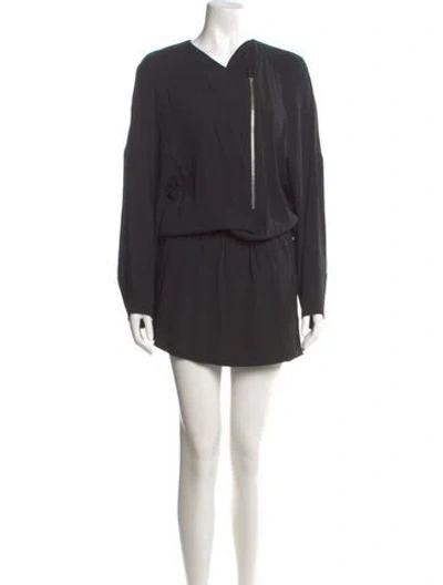 Pre-owned Stella Mccartney V-neck Mini Dress In Gray